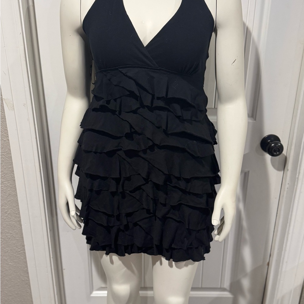 Express Black Ruffle Dress Medium - Picture 3 of 3